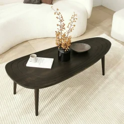 Tavolino soggiorno ovale antracite 115x50x38h cm - Eugenia