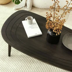 Tavolino soggiorno ovale antracite 115x50x38h cm - Eugenia