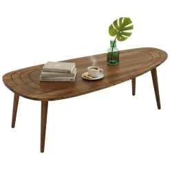 Tavolino soggiorno ovale noce 115x50x38h cm - Eugenia