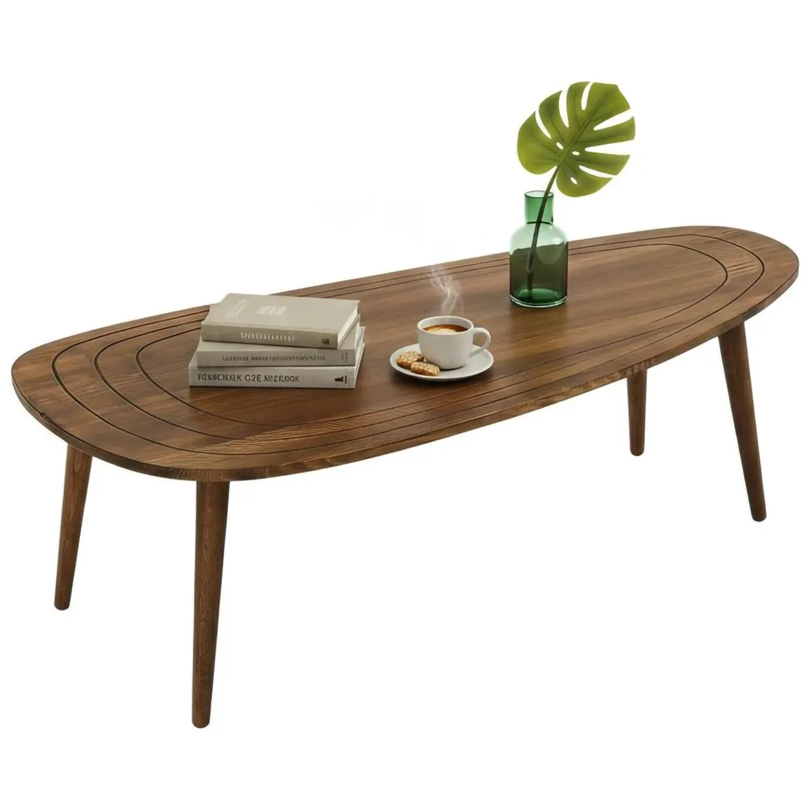 Tavolino soggiorno ovale noce 115x50x38h cm - Eugenia