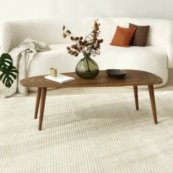 Tavolino soggiorno ovale noce 115x50x38h cm - Eugenia