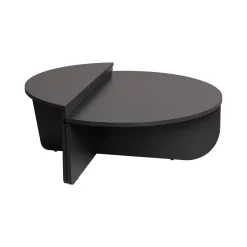 Tavolino soggiorno rettangolare angoli arrotondoti antracite 90x60x35h cm - Feyre