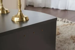 Tavolino soggiorno rettangolare angoli arrotondoti antracite 90x60x35h cm - Feyre