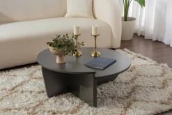 Tavolino soggiorno rettangolare angoli arrotondoti antracite 90x60x35h cm - Feyre