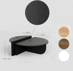 Tavolino soggiorno rettangolare antracite 30x40x63h cm - Blas
