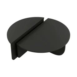 Tavolino soggiorno rettangolare angoli arrotondoti nero 90x90x35h cm - Azim