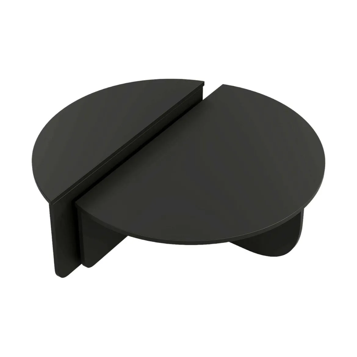 Tavolino soggiorno rettangolare angoli arrotondoti nero 90x90x35h cm - Azim