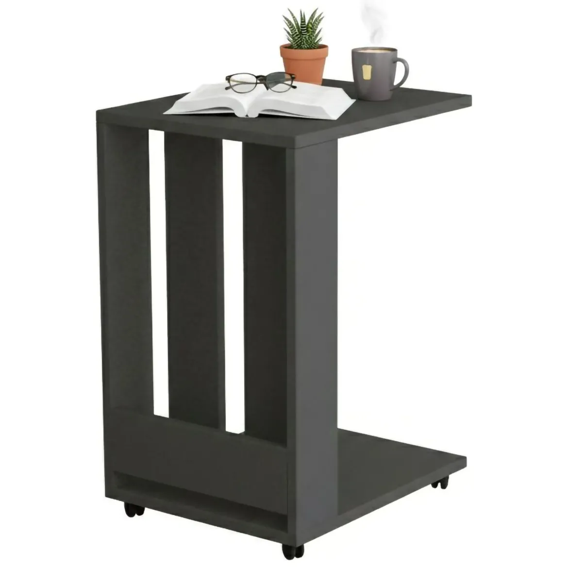 Tavolino soggiorno rettangolare antracite 60x20x60h cm - Fabrizia