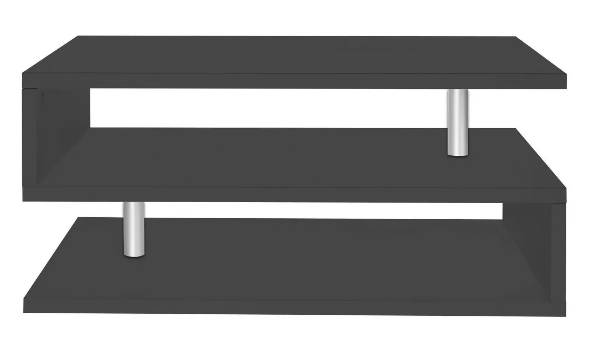 Tavolino soggiorno rettangolare antracite e nero 120x50x30h cm - Sarika