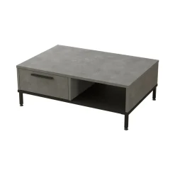 Tavolino soggiorno rettangolare beige e marmo 90x60x35h cm - Feyre