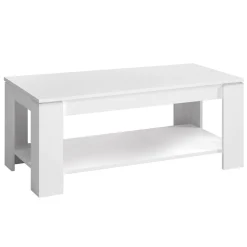 Tavolino soggiorno rettangolare bianco 102x43x50h cm - Aeolus