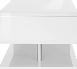 Tavolino soggiorno rettangolare bianco 90x55x41h cm - Natalia