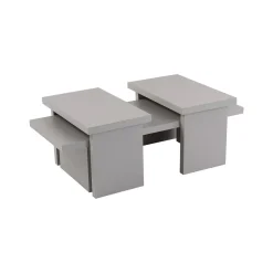 Tavolino soggiorno rettangolare grigio 110x45x41h cm - Amarantha