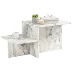 Tavolino soggiorno rettangolare marmo 80x40x40h cm - Varian