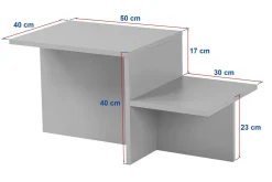Tavolino soggiorno rettangolare marrone e antracite 90x60x40h cm - Apostolo