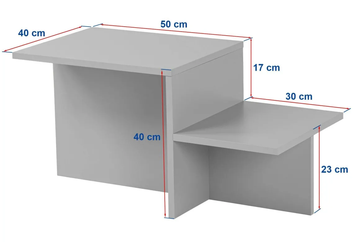 Tavolino soggiorno rettangolare nero 80x40x40h cm - Varian