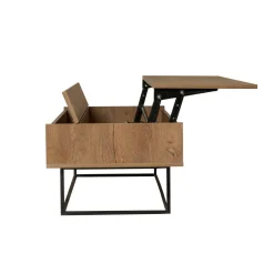 Tavolino soggiorno rettangolare noce e nero 75x75x40h cm - Baone