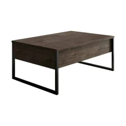 Tavolino soggiorno rettangolare noce e oro 90x60x40h cm - Lavinia