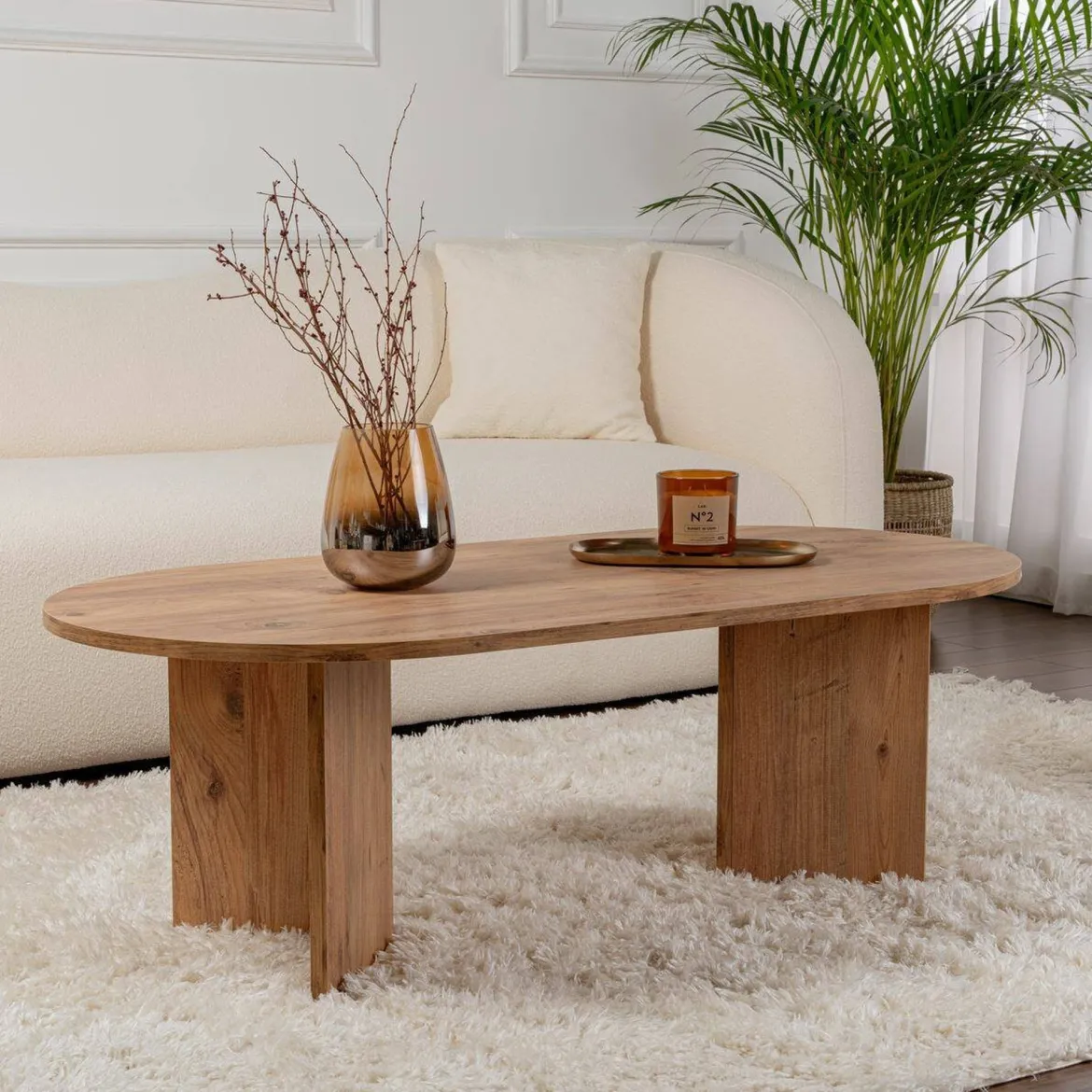 Tavolino soggiorno rettangolare pino 80x40x40h cm design - Varian