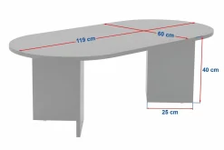 Tavolino soggiorno rettangolare pino 80x40x40h cm design - Varian