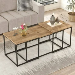 Tavolino soggiorno rettangolare quercia 190x50x47h cm - Azele