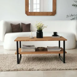 Tavolino soggiorno rettangolare quercia 85x60x40h cm - Aprica
