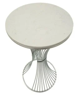 Tavolino soggiorno rotondo argento 50x50x100h cm - Merli