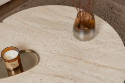 Tavolino soggiorno rotondo beige 90x90x41h cm - Tairn