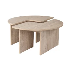 Tavolino soggiorno rotondo beige 90x90x41h cm - Tairn