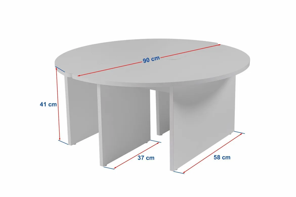 Tavolino soggiorno rotondo bianco larice 90x90x41h cm - Tairn