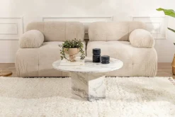 Tavolino soggiorno rotondo marmo 80x80x40h cm - Ridoc