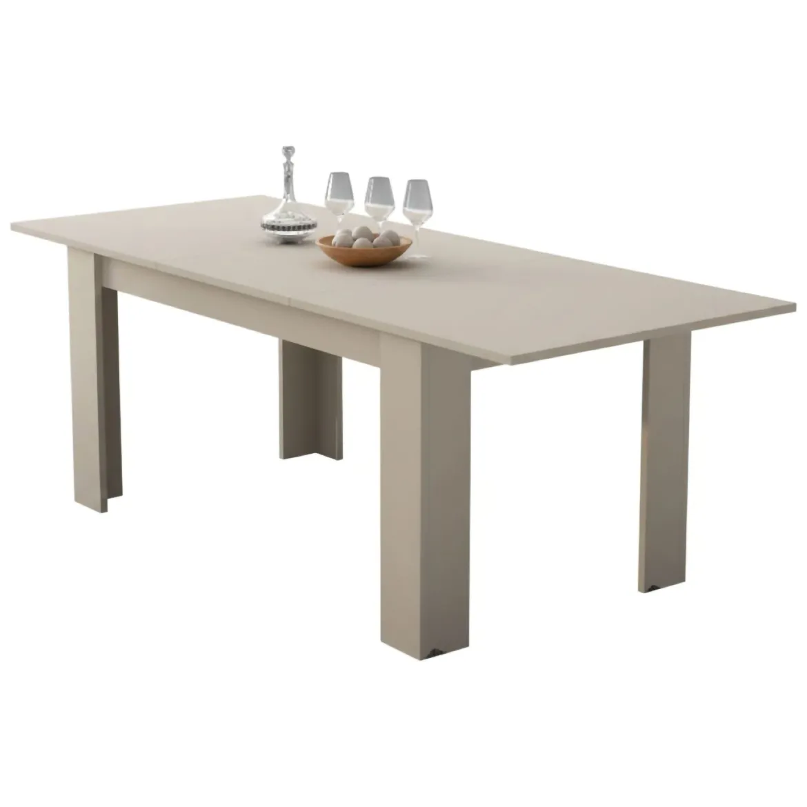 Tavolo Allungabile Beige Allungabile Meccanismo Estensione Allunga Centrale 220x90x75h cm, Lunghezza Massima 220 cm - Campora