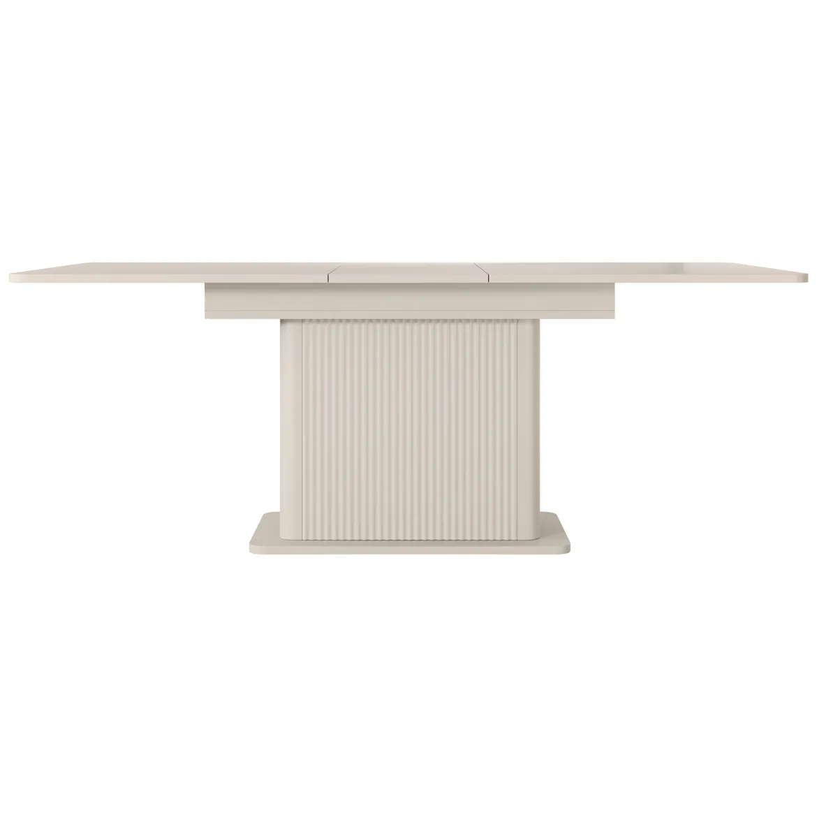 Tavolo Allungabile Beige 8 Posti Allungabile 160x90x75h cm, Meccanismo Estensione Allunga Centrale - Kariteni
