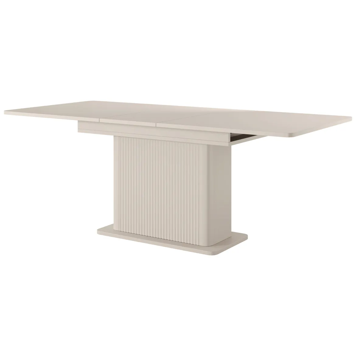 Tavolo Allungabile Beige 8 Posti Allungabile 160x90x75h cm, Meccanismo Estensione Allunga Centrale - Kariteni