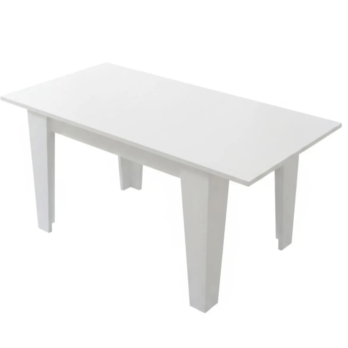 Tavolo Allungabile Bianco Allungabile Meccanismo Estensione Allunga Centrale 160x80x78h cm, Lunghezza Massima 160 cm - Pizzoli