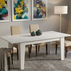 Tavolo Allungabile Bianco Allungabile Meccanismo Estensione Allunga Centrale 200x88x78h cm, Lunghezza Massima 200 cm - Salmour