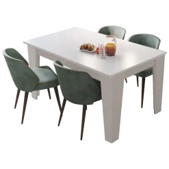 Tavolo Allungabile Bianco Allungabile Meccanismo Estensione Allunga Centrale 200x88x78h cm, Lunghezza Massima 200 cm - Salmour