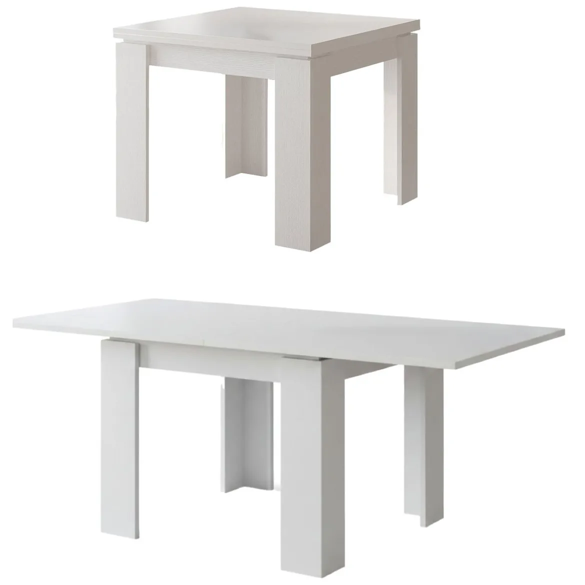 Tavolo Allungabile Bianco Allungabile Meccanismo Estensione a Libro 180x90x78h cm, Lunghezza Massima 180 cm - Popoli