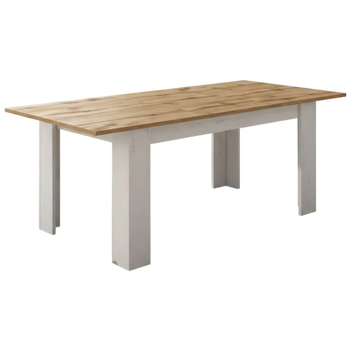 Tavolo Allungabile Bianco Marrone Rovere Allungabile Meccanismo Estensione Allunga Centrale 220x90x75h cm - Campora