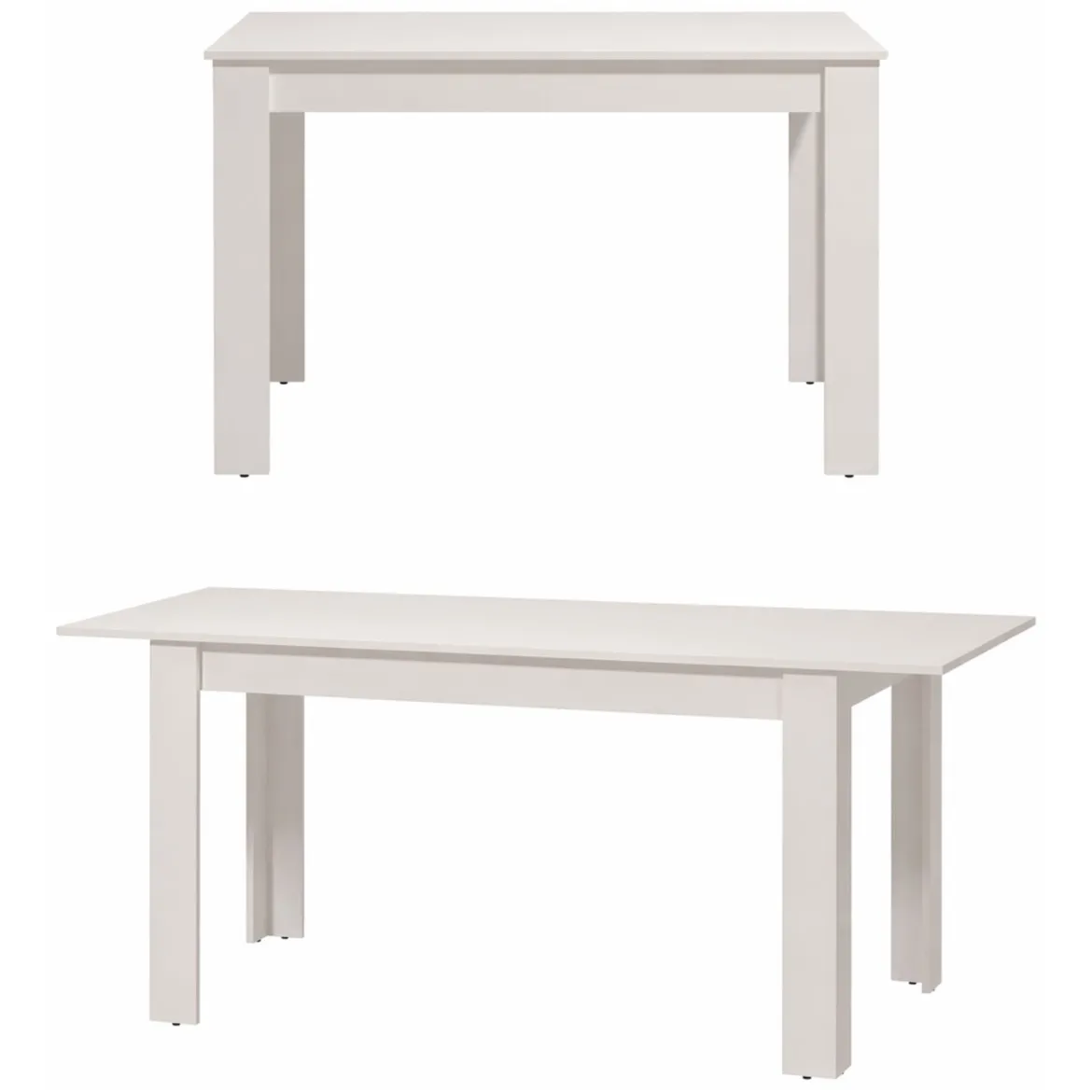 Tavolo Allungabile Bianco Opaco 8 Posti Allungabile 120x80x76h cm, Meccanismo Estensione Allunga Centrale - Marudo