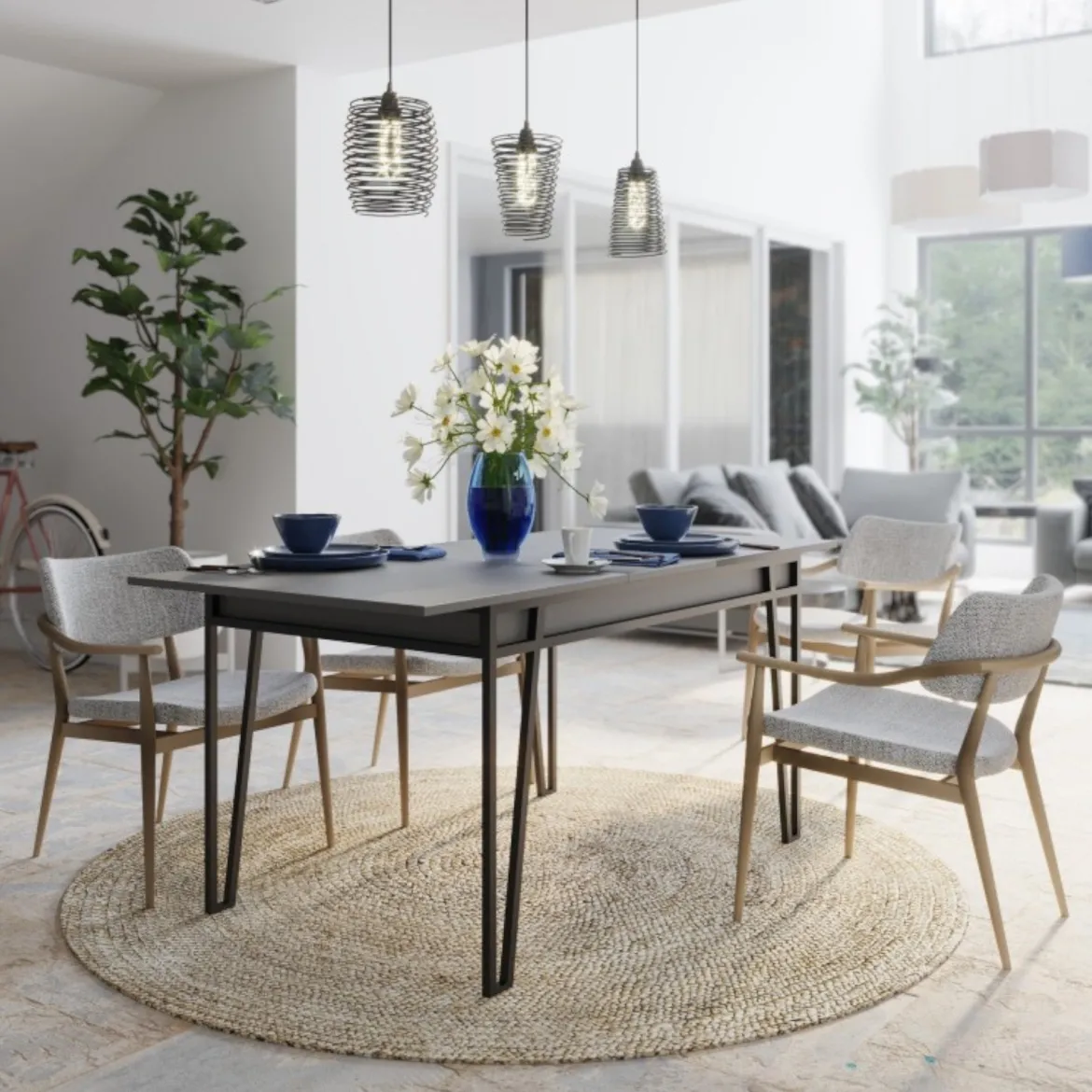 Tavolo allungabile elegante 6-8 posti 170x80cm bianco - Terralba