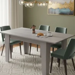 Tavolo Allungabile Grigio Cemento Allungabile Meccanismo Estensione Allunga Centrale 200x90x75h cm, Lunghezza Massima 200 cm - Marene
