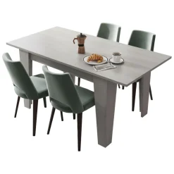 Tavolo Allungabile Grigio Cemento Allungabile Meccanismo Estensione Allunga Centrale 200x90x75h cm, Lunghezza Massima 200 cm - Marene