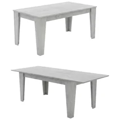 Tavolo Allungabile Grigio Cemento Allungabile Meccanismo Estensione Allunga Centrale 220x88x78h cm, Lunghezza Massima 220 cm - Sassetta