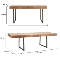 Tavolo allungabile Hadid, 160x90 h77 cm, Marrone e Nero