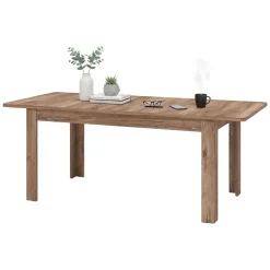 Tavolo Allungabile Marrone Noce 8 Posti Allungabile 160x91x77h cm, Effetto Invecchiato - Colosimi