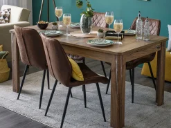 Tavolo Allungabile Marrone Noce 8 Posti Allungabile 160x91x77h cm, Effetto Invecchiato - Colosimi