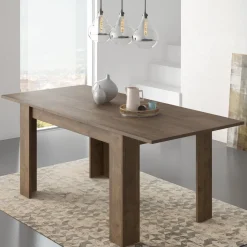 Tavolo Allungabile Marrone Noce Allungabile Meccanismo Estensione Allunga Centrale 220x90x75h cm, Lunghezza Massima 220 cm - Campora