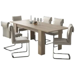 Tavolo Allungabile Marrone Olmo Allungabile Meccanismo Estensione Allunga Centrale 220x90x75h cm, Lunghezza Massima 220 cm - Campora