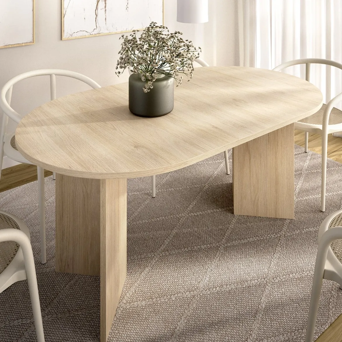 Tavolo Allungabile Marrone Rovere 6 Posti Allungabile 90x140x76h cm, - Espanola